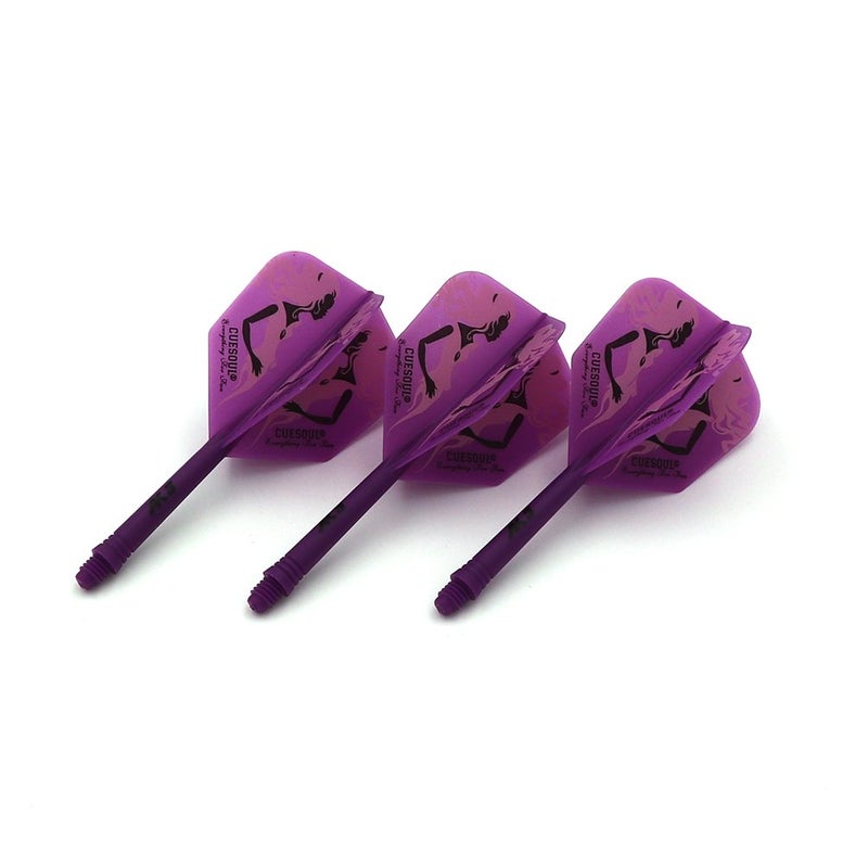 CUESOUL Integrated Dart Shaft and Flights Purple with Pattern Design - Image 2